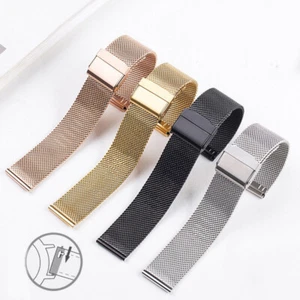  Stainless Steel Mesh Watch Band Strap, Thick Metal - 10mm 14mm 16mm 19mm 21mm - Picture 1 of 16