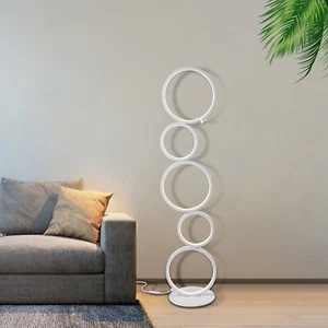 5 Rings Led Floor Lamp Night Corner Standing Light Living/bedroom Decor Modern - Picture 1 of 14
