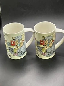 Dunoon “Hot Chocolate through Ages” Tim Bulma Bone China 4.5” Tall 10 oz (2) - Picture 1 of 6