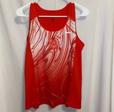 Camiseta sin mangas REEBOK PlayDry roja/blanca TEJIDO DE MALLA ESPALDA DEPORTIVA SIN MANGAS ATLÉTICA GRANDE Foto 1 de 4