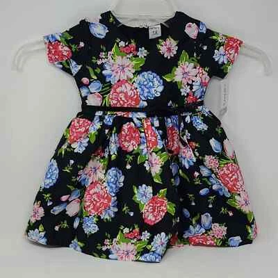 Carter's Black Floral Baby Girl Dress Size 12M — 第 1/4 张图片