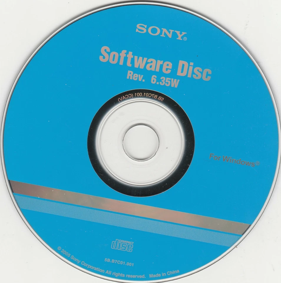 Software Disc CD-Rom Disc Rev. 6.35W by Sony for WINDOWS ~ 2005 - Image 1 of 2