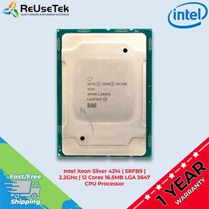 Intel Xeon Silver 4214 | SRFB9 | 2.2GHz | 12 Cores 16.5MB LGA 3647 CPU Processor - Picture 1 of 12