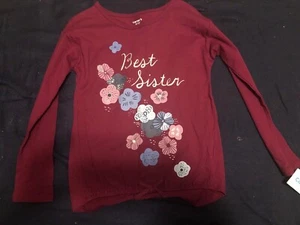 Carter’s Girl’s Best Sister Long Sleeve Shirt Size 6/6x - Picture 1 of 1
