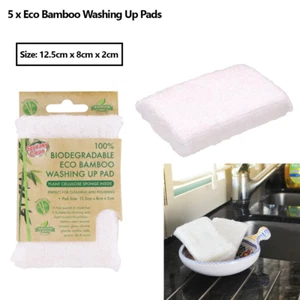 5x Bamboo Cleaning Cloth Washing Up Pad Home Kitchen Sponge Wipe Polish Cleaning - Picture 1 of 2