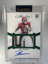 2021 Flawless Collegiate Rookie Patch Auto Vertical Emerald 1/5 Trey Sermon RPA