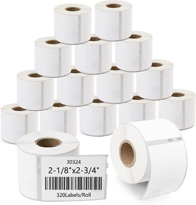 Etiquetas térmicas compatibles 2-1/8"x 2-3/4" DYMO 30324, (16 rollos, 320 etiquetas/rollos... - Imagen 1 de 8