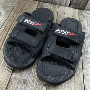 SPEEDO Mens Hiking Trail Slip On Sandals Size M 9 / 10 Black Hook and Loop VGC - Picture 1 of 10