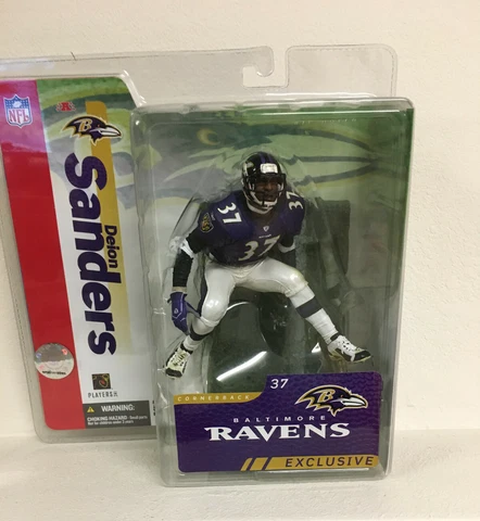 Deion Sanders Baltimore Ravens McFarlane Exclusive Figure NFL 2005 Prime Time Cover