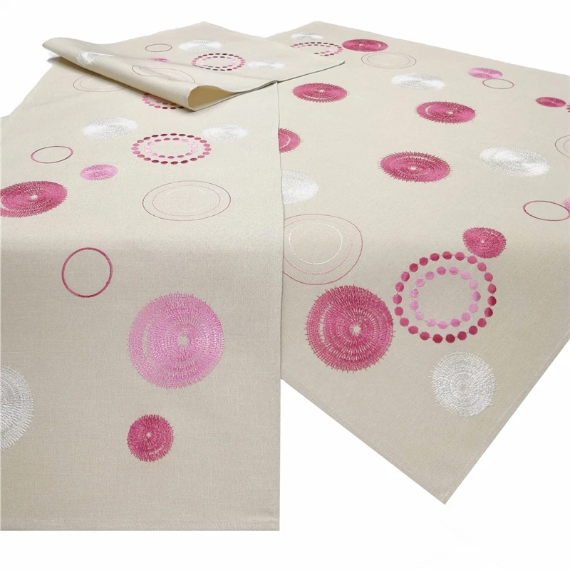 TISCHDECKE,TISCHLÄUFER,TISCHBAND,KISSENHÜLLE 40x40CM MODERN NATUR/ROSA - Bild 1 von 1