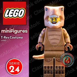 ⭐ LEGO T-Rex Costume fan col24-6 Minifigure col417 Serie 24 71037 Dinosauro - Imagen 1 de 7
