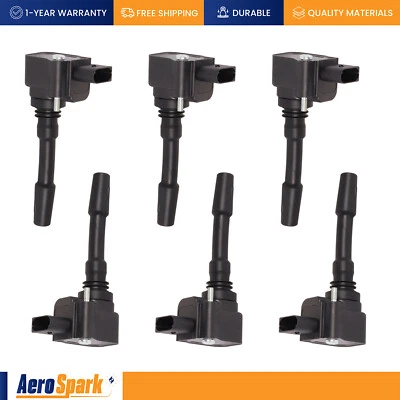 6 bobinas de encendido aptas para Porsche Macan Cayenne Panamera V6 2014-2018 3,0 L 3,6 L UF760 Foto 1 de 4