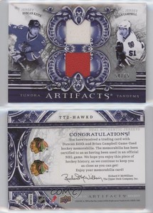 2010-11 Upper Deck Artifacts Silver /75 Duncan Keith Brian Campbell #TT2-HAWKD