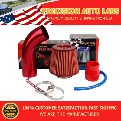 76mm 3Inch Universal Car Cold Air Intake Filter Aluminum Induction Hose Pipe Kit - Image 1 of 4