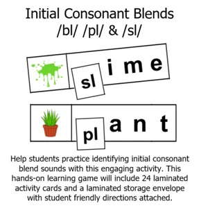 Teacher Made Alphabetisierungszentrum Lernressourcenspiel erste Mischungen bl, pl & sl - Bild 1 von 6