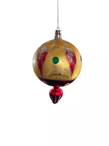 Adorno de vidrio mercurio JUMBO de colección rojo largo rojo de dos niveles lágrima Polonia - Imagen 1 de 5