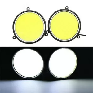 2pcs 12V Round LED Lights DRL Daytime Running Light Fog COB Car Lamp Driving - Picture 1 of 7