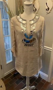Tory Burch Linen Mini Dress Women’s Size 6 - Picture 1 of 9