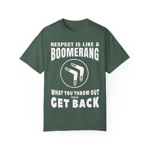 Respect Boomerang Tee, Motivationsshirt, Inspirierendes Tshirt, Unisex Batik - Bild 1 von 29