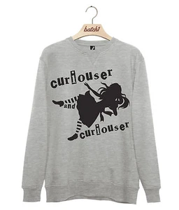 BATCH1 ALICE THROUGH THE LOOKING GLASS CURIOUSER MENS SWEATSHIRT JUMPER - Picture 1 of 4