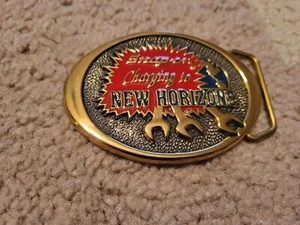Snap On Tools Solid Brass Charging to New Horizons Belt Buckle SSX-1410 Snap-on - Picture 1 of 6