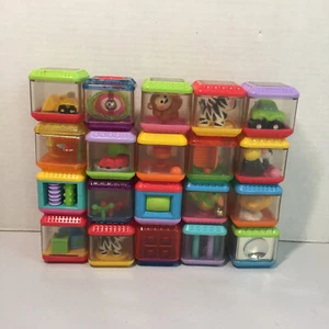 20 Fisher Price Peek a Boo Blocks Animals Car Mirror Basketball - Picture 1 of 6