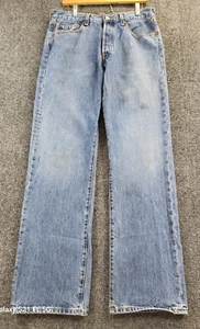 Vintage Levis 501 Button Fly Denim Jeans Herren 34x34 Blau Straight Med Wash Baumwolle - Bild 1 von 16