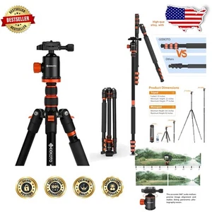 Versatile 360° Panoramic Tripod for DSLR & GoPro - 23-77 Inch Adjustable Height - Picture 1 of 11