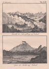 Island Hekla Original Lithografie Unterhaltungsblatt 1830