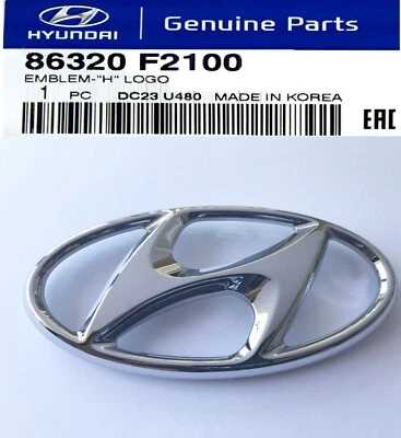 Front Grille Emblem Elantra Sedan 2017-2018 Front H Logo New Genuine Hyundai - Image 1 of 4