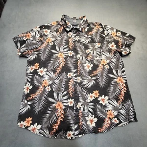 Hurley Hawiian Shirt Mens L Floral Button Up Short Sleeve - Picture 1 of 6
