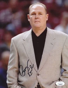 Foto autografiada de George Karl 8x10 Denver Nuggets Seattle Supersonics JSA 179864 - Imagen 1 de 2