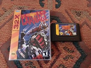 Cosmic Carnage (Sega 32X, 1994) Authentic Cartridge With Clamshell Case NICE