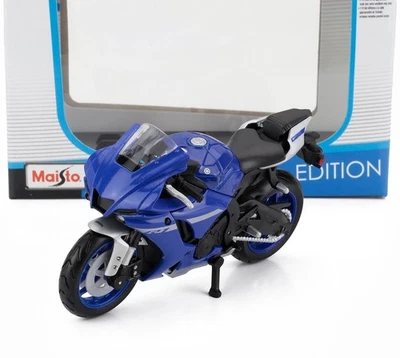 MODELLINO MOTO STATICO MAISTO YAMAHA YZF-R1 2021 BLU MODELLISMO SCALA 1/18 - Immagine 1 di 4