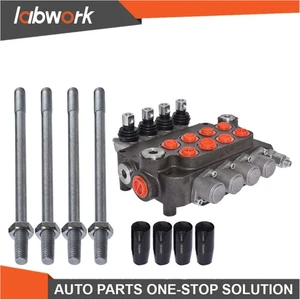 Labwork 4 Spool Hydraulic Control Valve Double Acting 21 GPM 3600PSI SAE Ports - Picture 1 of 17