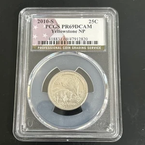 2010 S Yellowstone National Park QUARTER PCGS PR69DCAM 25c - Bild 1 von 3