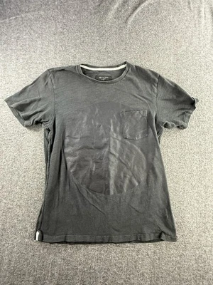 Rag & Bone Mens Shirt M Black Short Sleeve Patch Pocket Black Center Circle Tee - Image 1 of 4