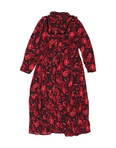 MONSOON Womens Long Sleeve Shirt Dress UK 14 Large Red Paisley BB23 - Picture 1 of 3