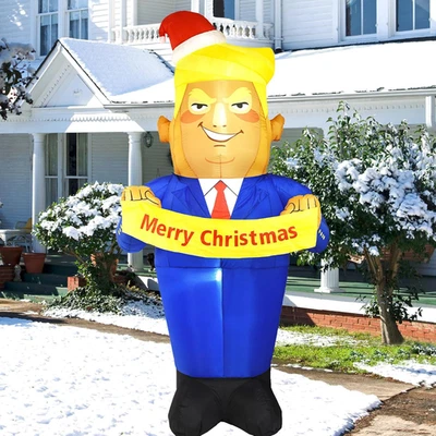 Inflables de Navidad de 7,2 pies divertidos Trump 2025 NUEVO LED decoración exterior Foto 1 de 4