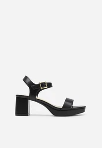 Damenschuhe kubanische klobige Peep-Sandalen niedriger Absatz Knöchelriemen offene Zehenpartie Größe - Bild 1 von 14