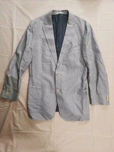 Ermenegildo Zegna Herren Blau & Weiß Gestreifter Blazer Sakko Made In Italy 54L - Bild 1 von 6