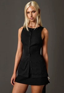 Chaleco Top Princess Polly Mujer Mystick Negro Talla US 8 Nuevo - Imagen 1 de 7