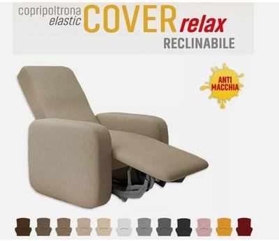 Copripoltrona Reclinabile Elasticizzato 1 Posto Relax Antimacchia Tinta Unita - Immagine 1 di 2