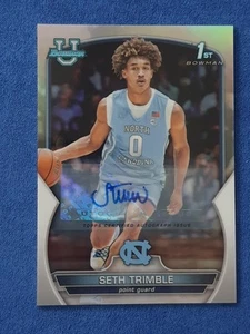2022-23 Topps Bowman's Best University Seth Trimble UNC /499 1st Bowman - Picture 1 of 3