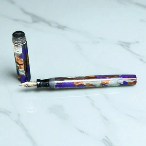 Pluma Estilográfica Burnham Vintage Palanca Con Plumín Oro 14k - Imagen 1 de 14