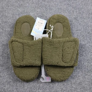 Ciabatte Cat & Jack giovani taglia 2/3 verdi sherpa sfocate punta aperta gancio passante - Foto 1 di 8