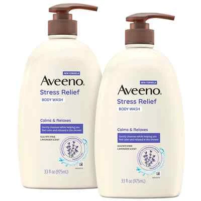 Aveeno Stress Relief Body Wash with Lavender & Chamomile, 33 fl. oz., 2 pk. - Image 1 of 4