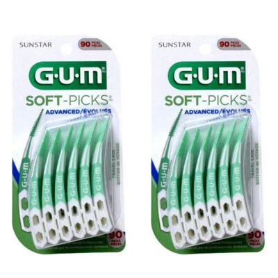 Selecciones dentales avanzadas GUM Soft-Picks (paquete de 90) con estuche de viaje adicional Foto 1 de 4