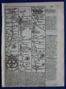 KENT, SITTINGBOURNE, CANTERBURY, DOVER, original antique road map, Bowen, 1759 - Picture 1 of 2