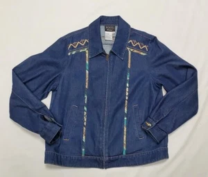Koos of Course! Denim Cotton Jacket W/ Embroidery Women’s Medium - Picture 1 of 12
